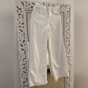 Mango Hi-Rise Wide Leg White Jeans - 2